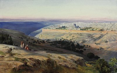 Jerusalén desde el Monte de los Olivos, Amanecer de Edward Lear